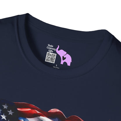 Waving American Flag Adult T-Shirt