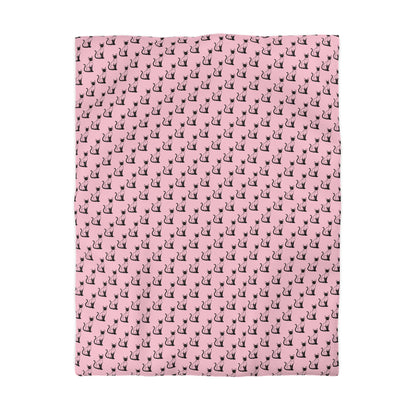 Siamese Charm – Pink Whisper Microfiber Duvet Cover