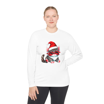 Santa Kitten Adult Long Sleeve Tee