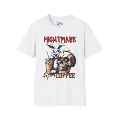 Nightmare Before Coffee (Voodoo Bunny/Skull) Adult T-shirt