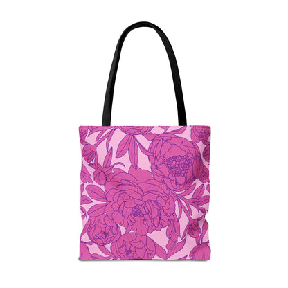 Blush Peony Garden Canvas Tote Bag