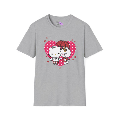 Valentines Hello Kitty Couple Adult Unisex Tshirt