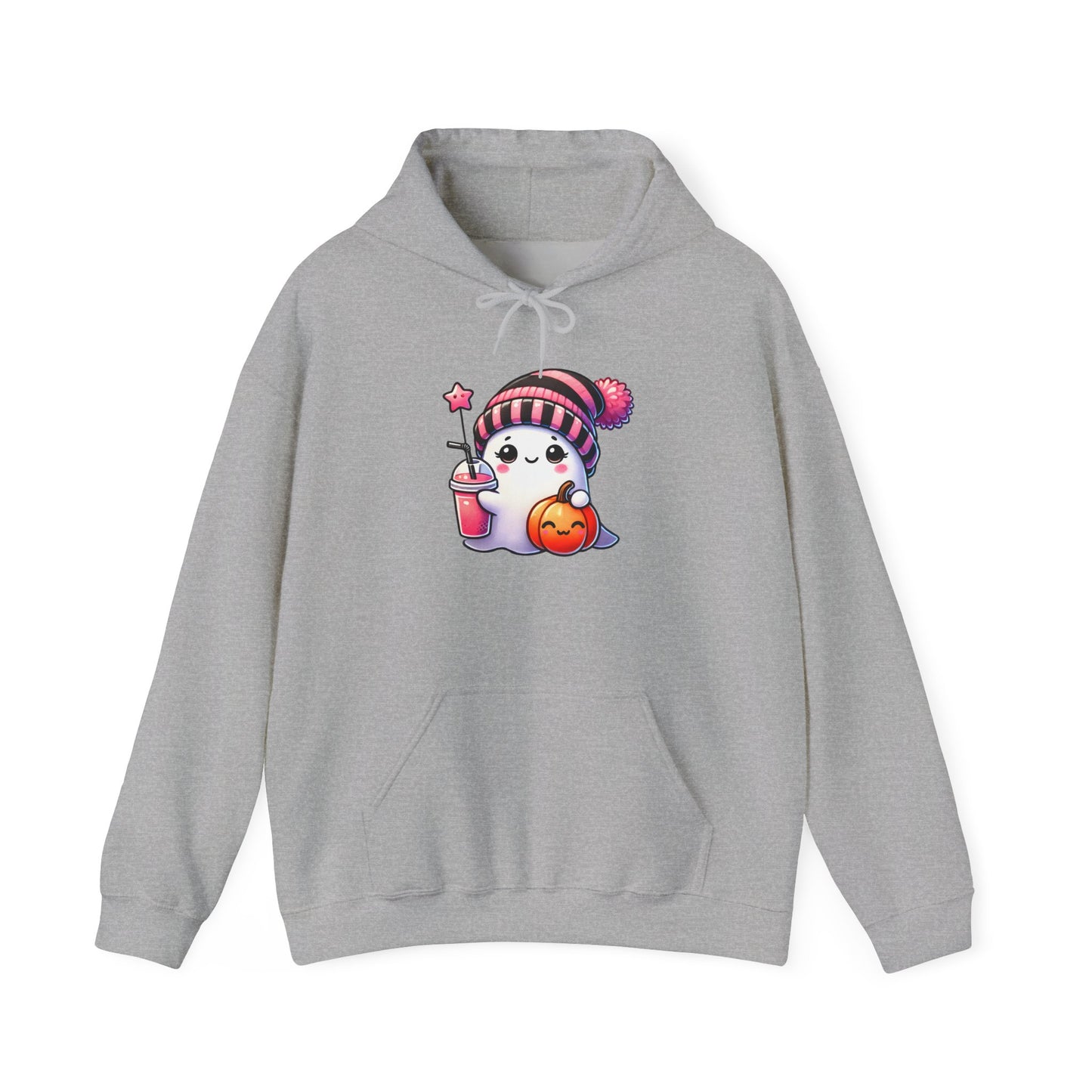 Cute Ghost w/Pumpkins Heavy Blend™ Hooded Sweatshirt