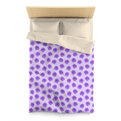 Lilac Mist Peonies Microfiber Duvet Cover