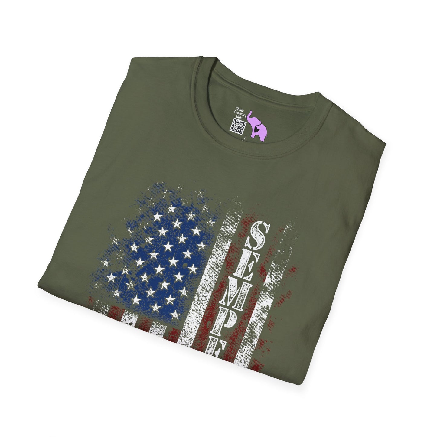 Semper Fi American Flag Adult T-Shirt