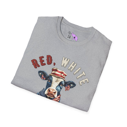 Red, White, & Moo Adult T-shirt