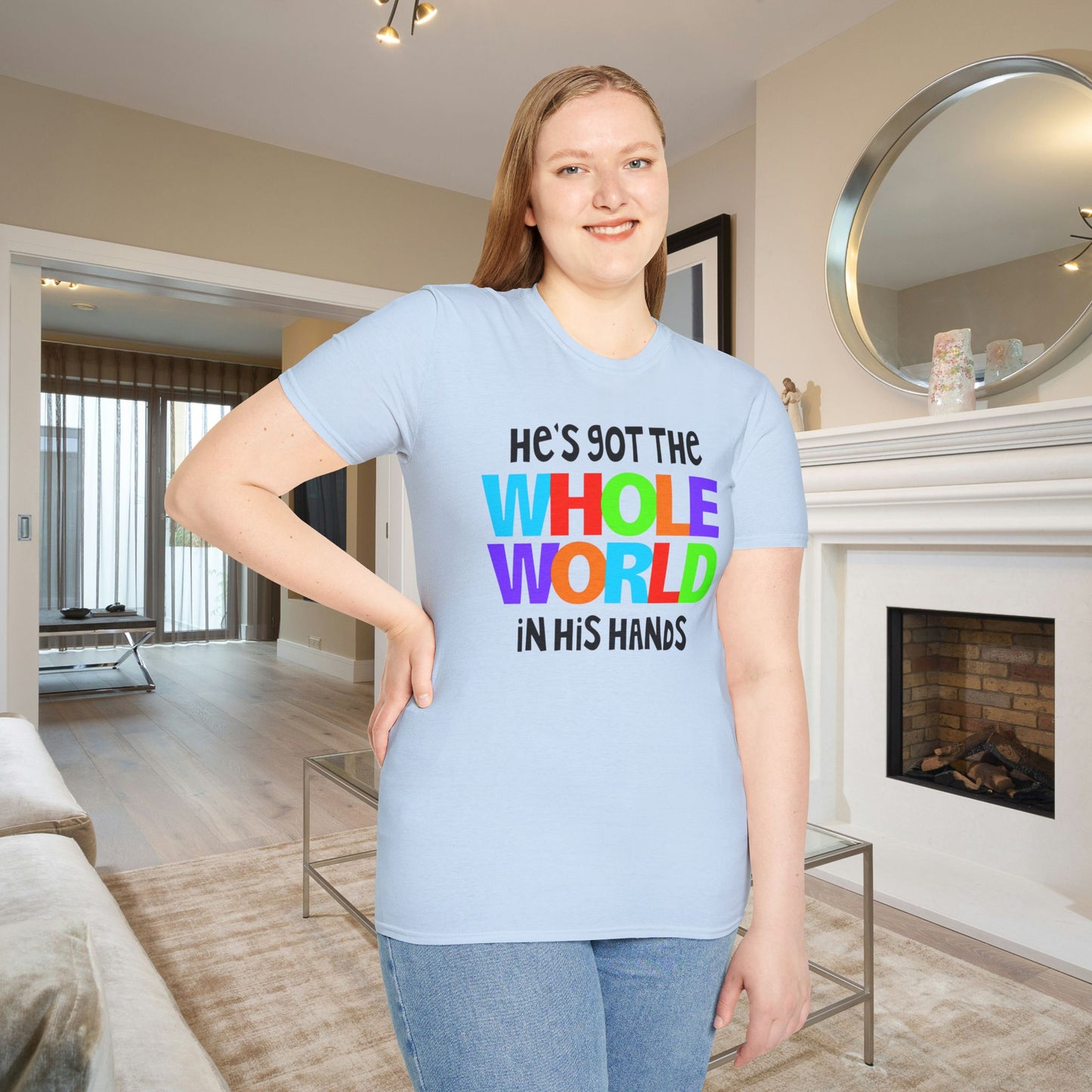 He's Got The Whole World In His Hands Adult T-shirt