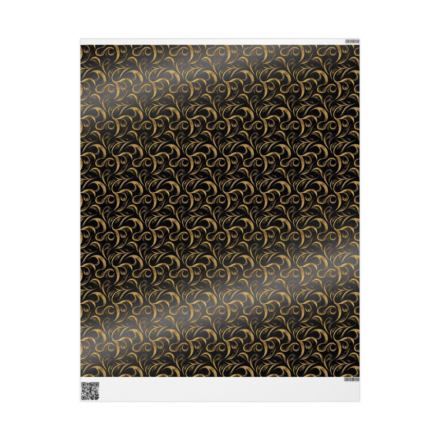 Golden Noir Swirl Wrapping Paper