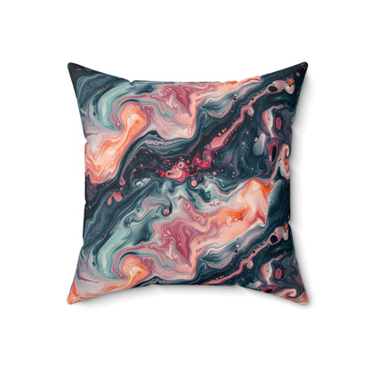 Pink Venom Marble Throw Pillow