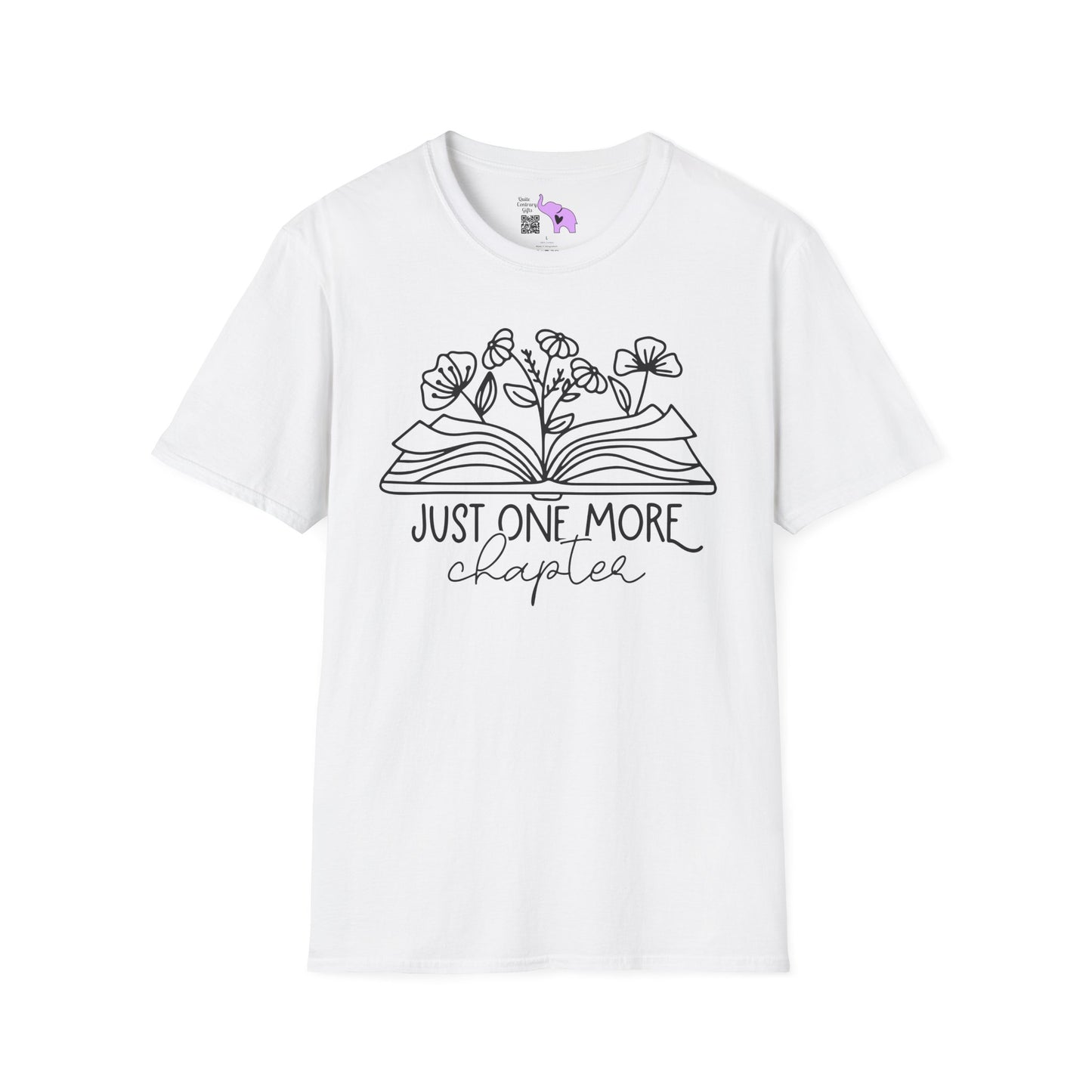 Just One More Chapter (Flowers and Open Book) Adult T-shirt