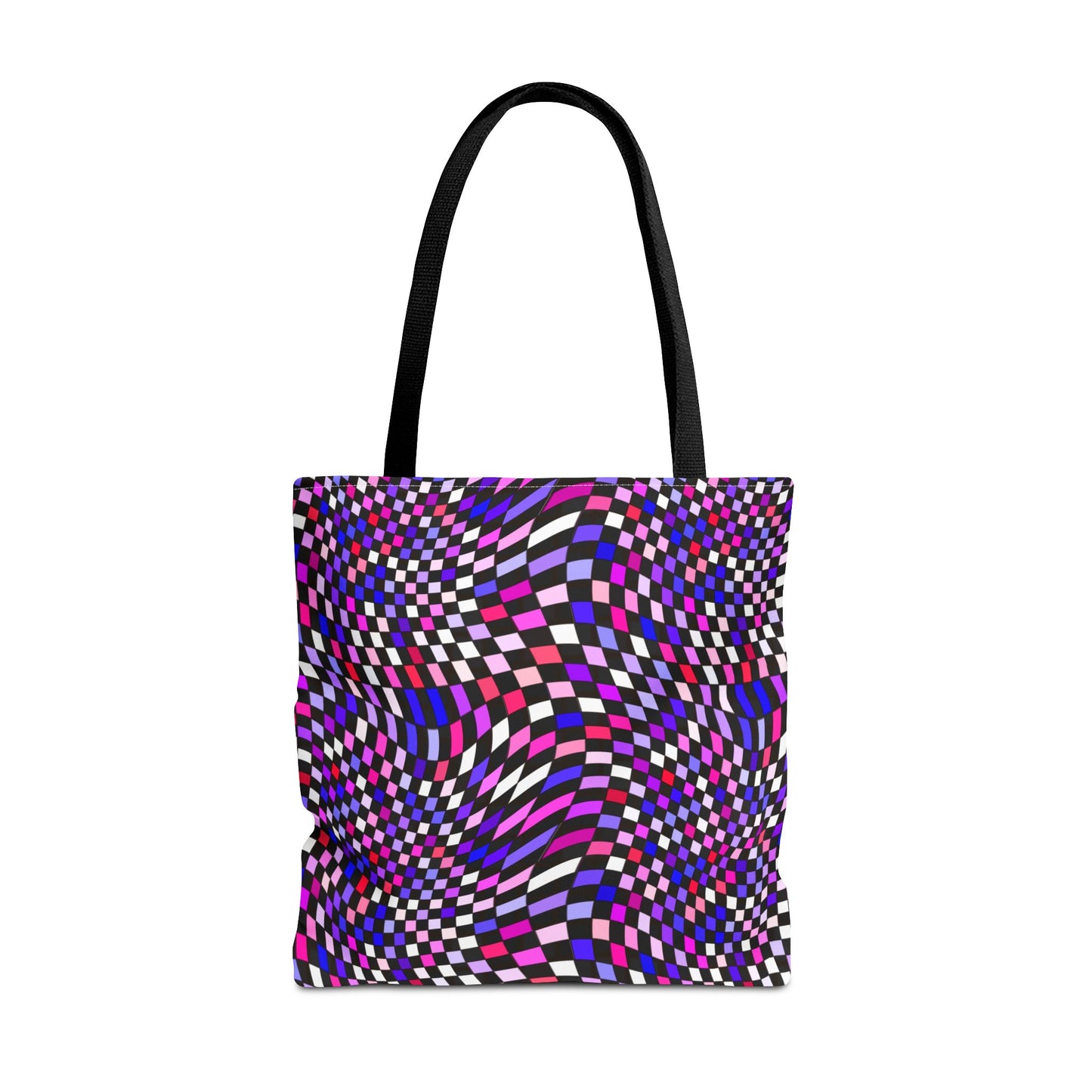 Warped Purple Checkered Canvas Tote Bag