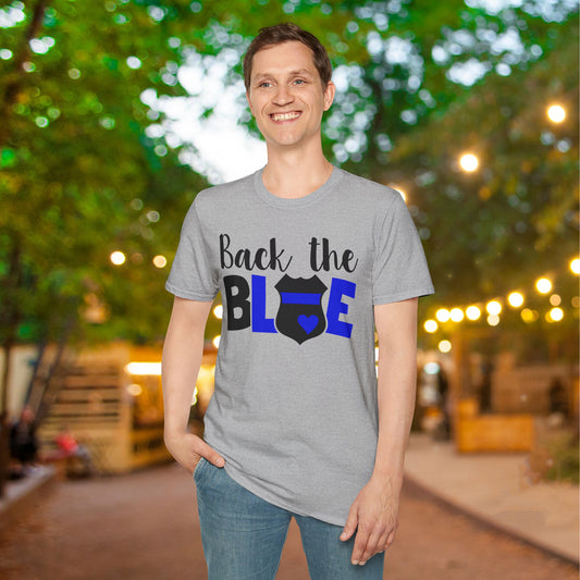 Back The Blue (Badge) Adult T-shirt