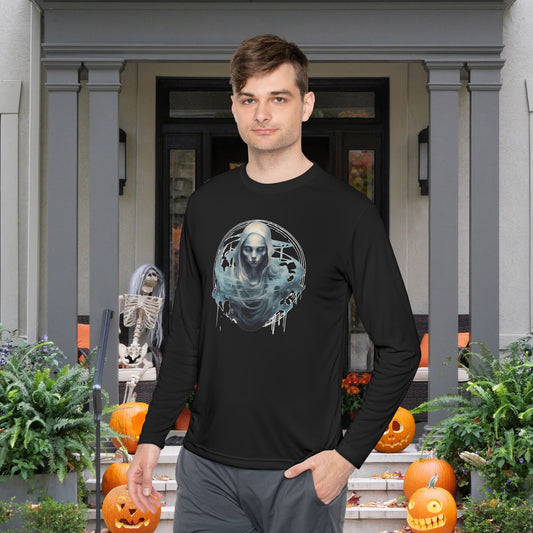 Creepy Ghost 12 Adult Long Sleeve Tee
