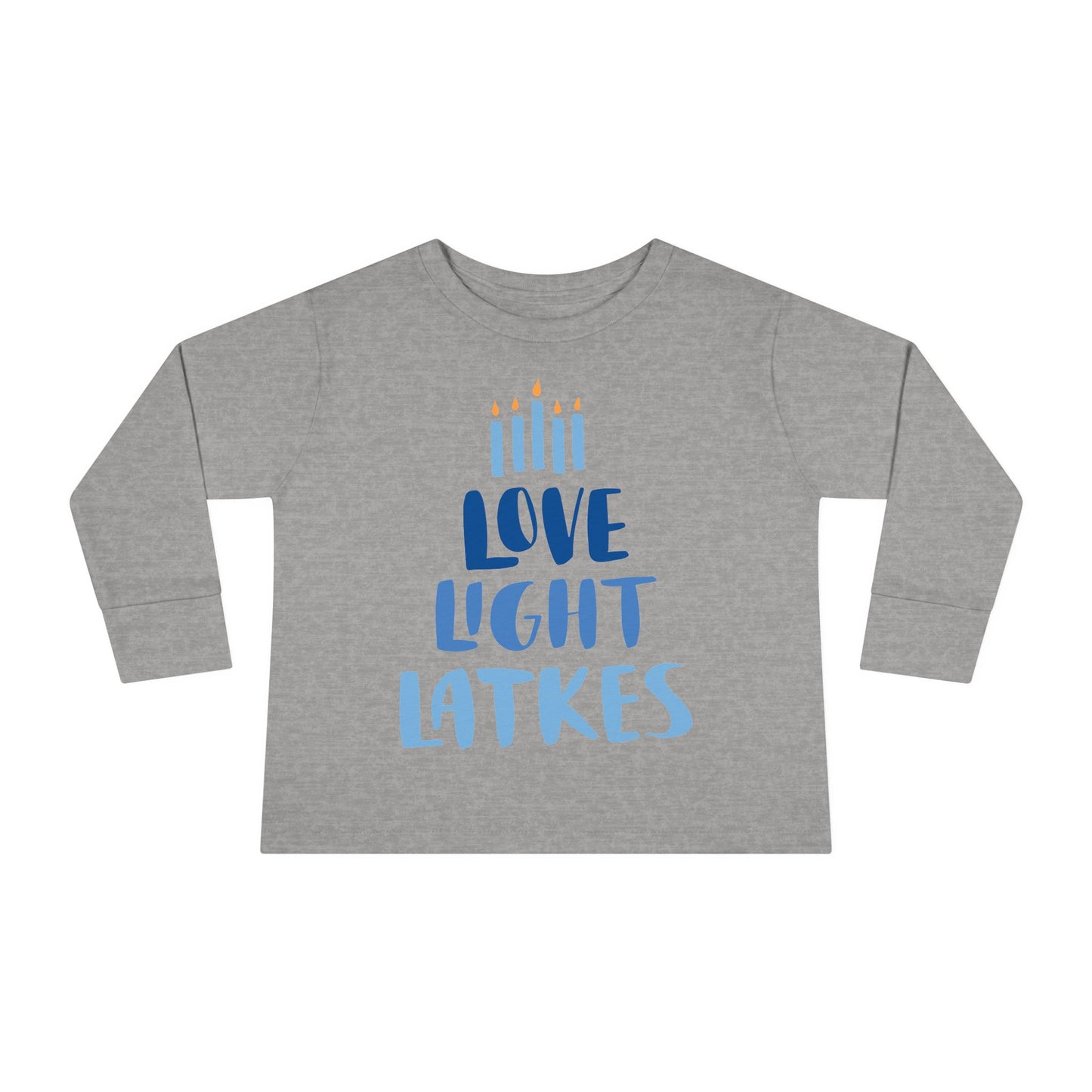 Hanukkah Love Light Latkes Toddler Long Sleeve Tee