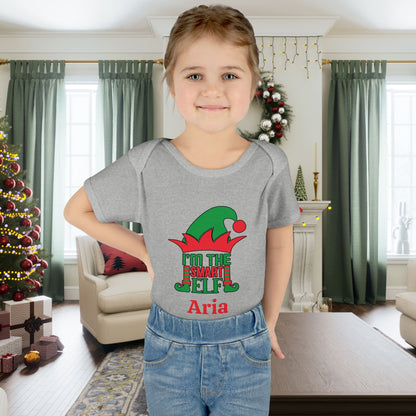 I'm The Smart Elf Personalized Infant Baby Rib Bodysuit