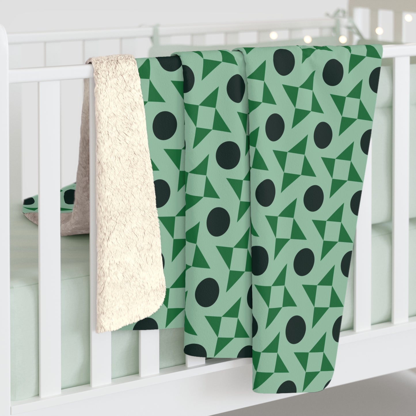 Emerald Pinwheels Fleece Blanket