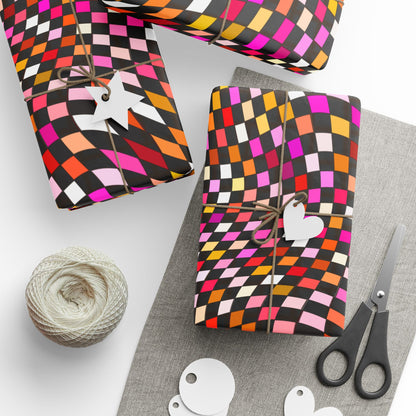 Warped Red Checkered Wrapping Paper