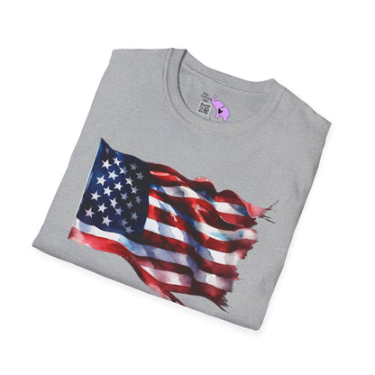 Distressed American Flag Adult T-shirt