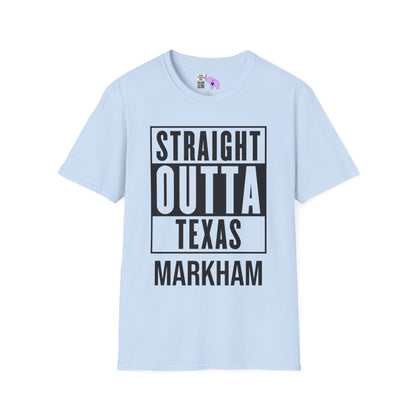 Straight Outta Texas (Light Colors, Black Text) Adult T-shirt