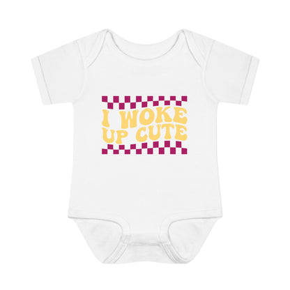 I Woke Up Cute Infant Baby Rib Bodysuit