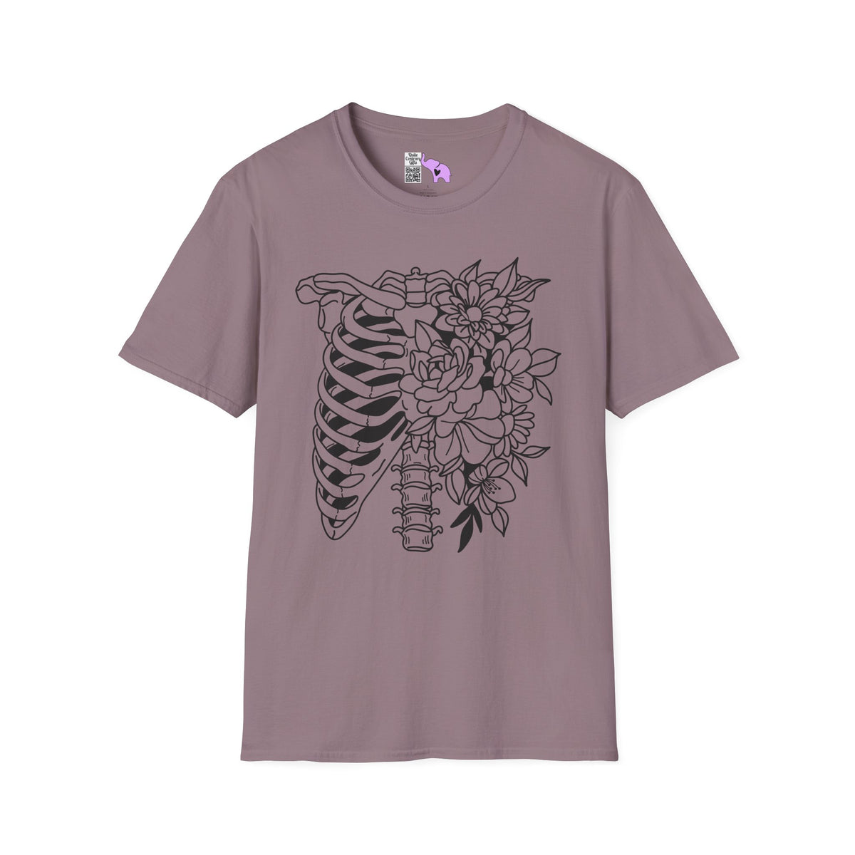 Floral Ribcage Adult T-shirt