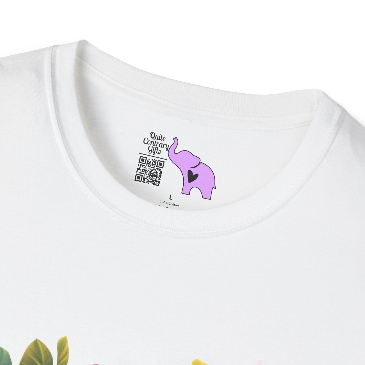 Colorful Flowers/Heart Kitten Adult T-shirt