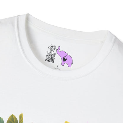 Colorful Flowers/Heart Kitten Adult T-shirt