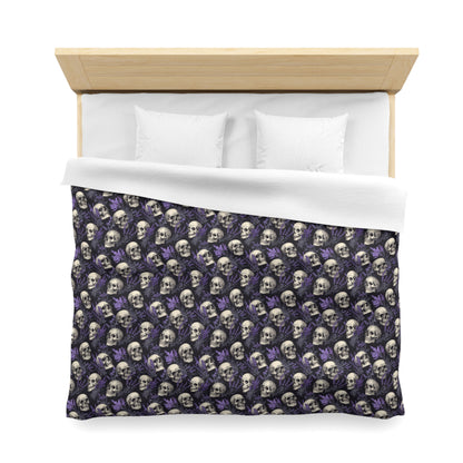Midnight Lavender Skulls Microfiber Duvet Cover