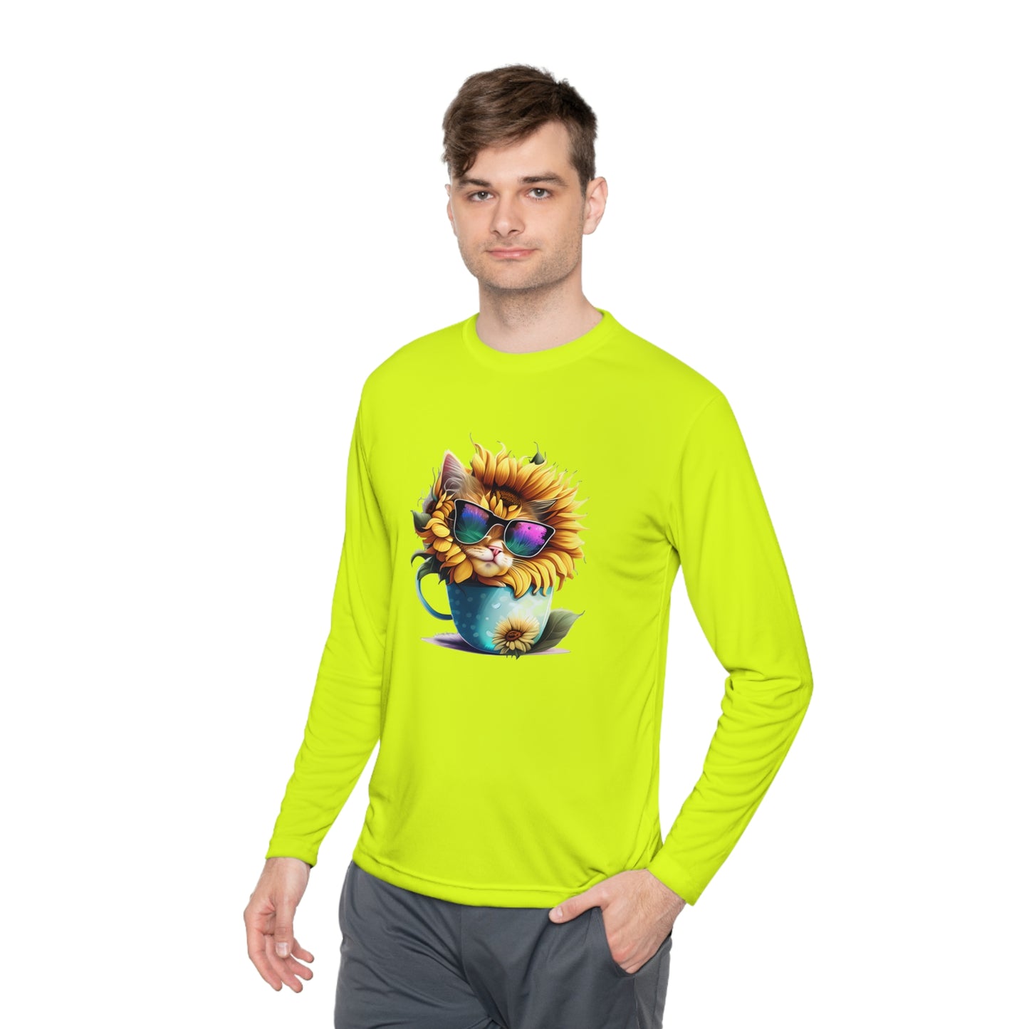 Cool Sunflower Kitten 1 Adult Long Sleeve Tee