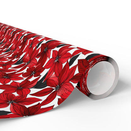 Inked Poinsettias Wrapping Paper