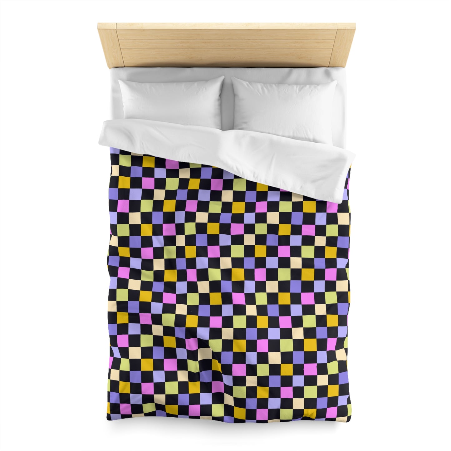 Joyful Checkerboard Microfiber Duvet Cover