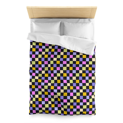 Joyful Checkerboard Microfiber Duvet Cover