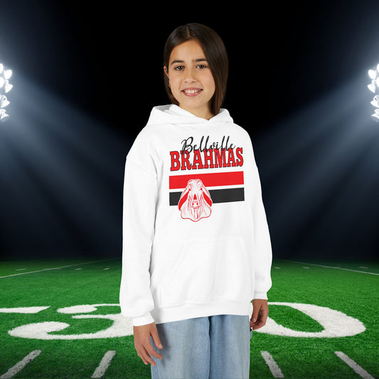Ballville Brahmas w/Mascot & Stripes Youth Heavy Blend Hoodie