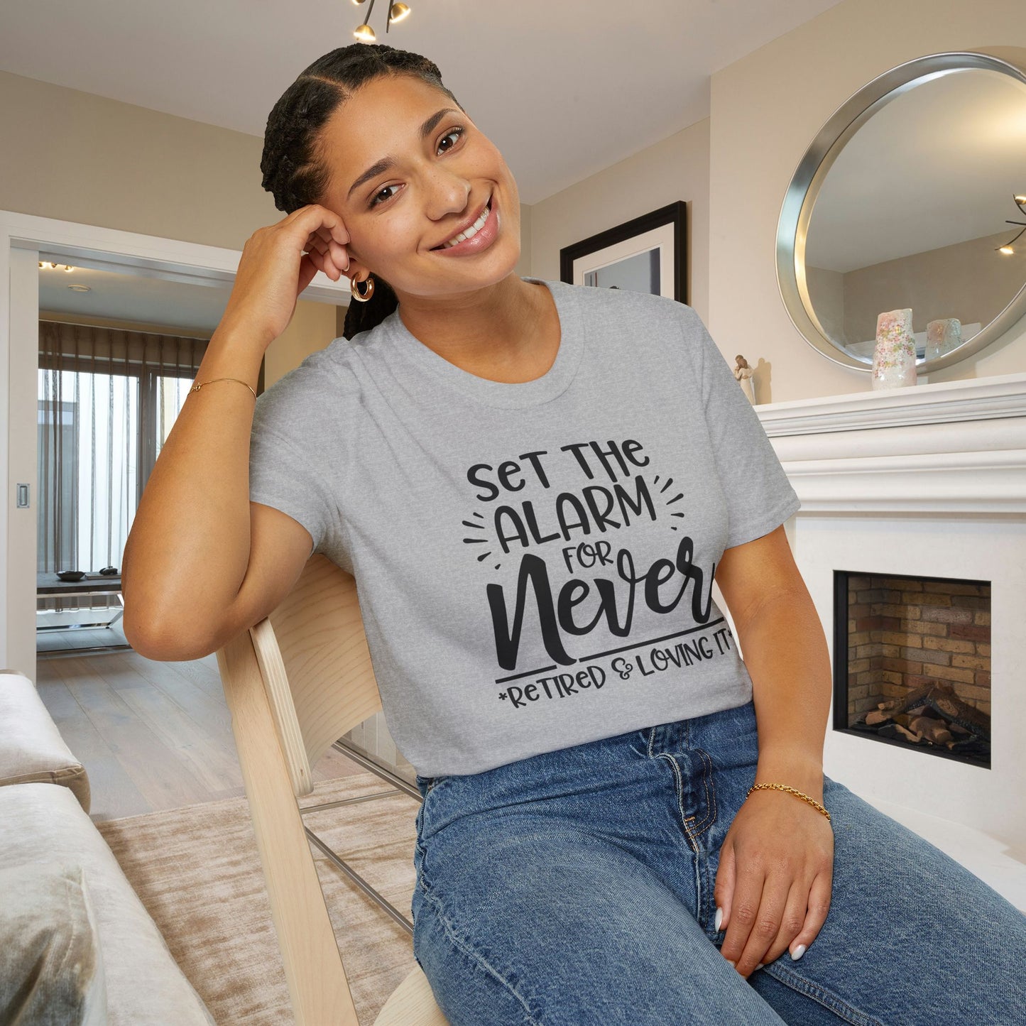 Set The Alarm for Never-Retired & Loving It Adult T-shirt