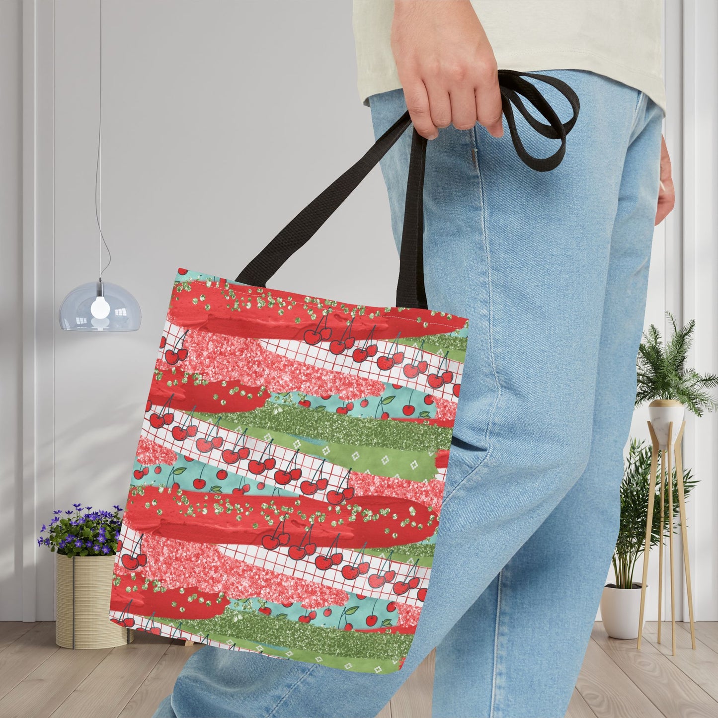 Cherry Lane Canvas Tote Bag