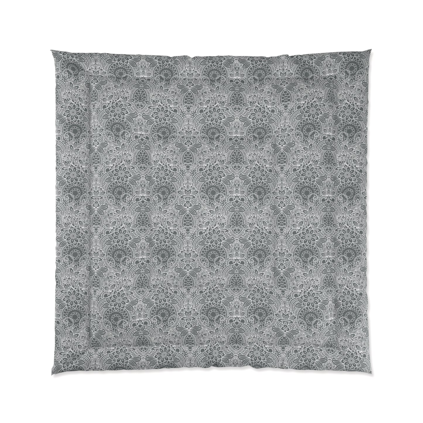 Grey & White Mandala Comforter