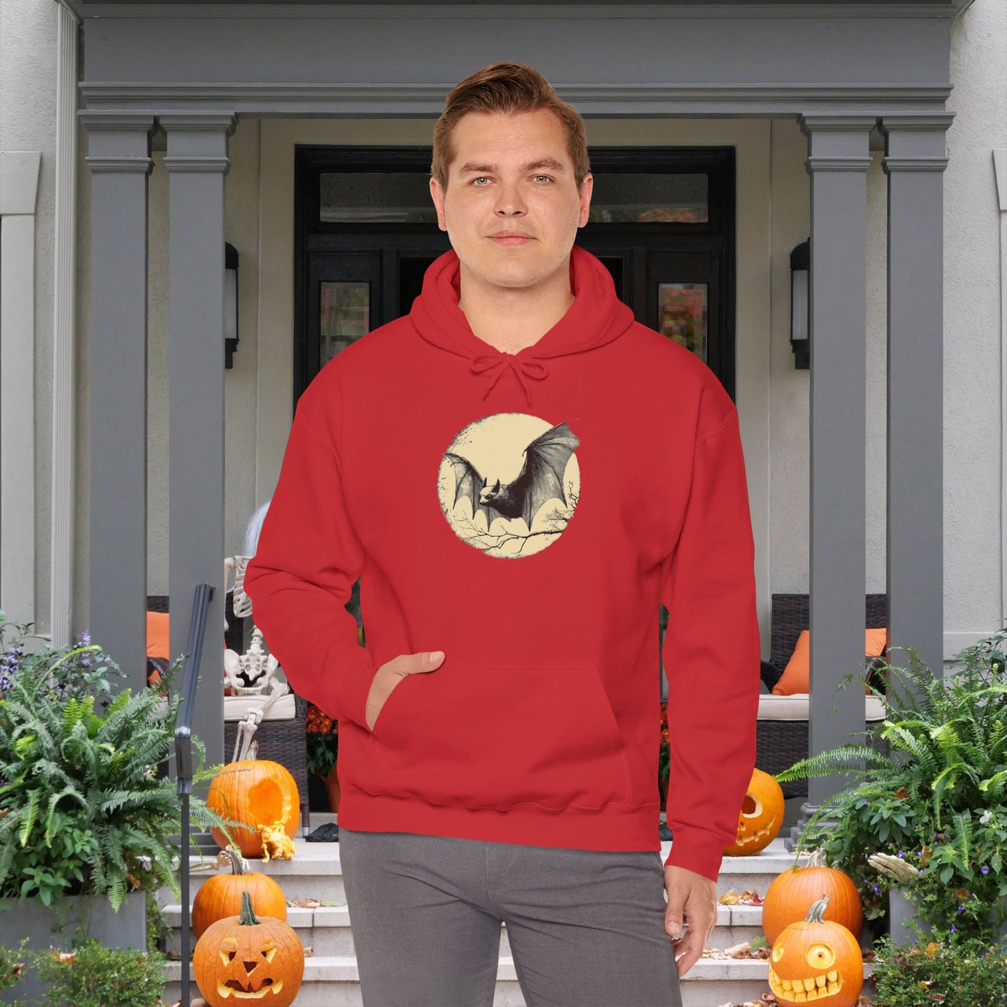 Bat Over Moon 2 Heavy Blend™ Hooded Sweatshirt