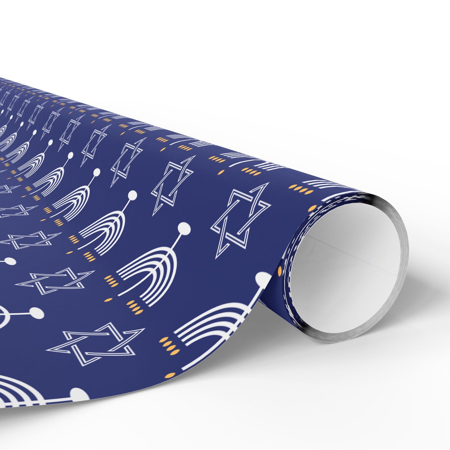 Menorah/Star of David (Blue) Hanukkah Wrapping Paper