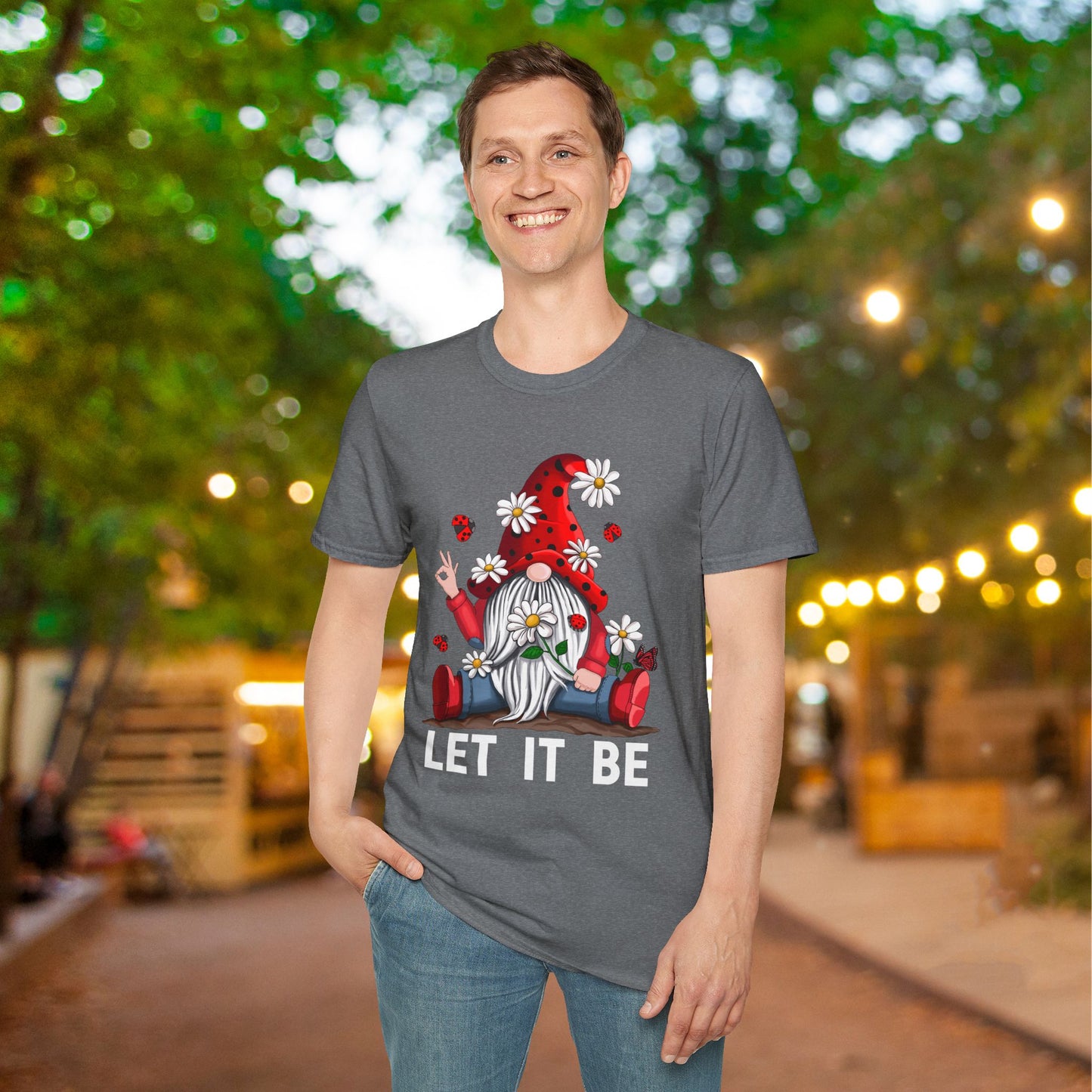 Let It Be Valentine Gnome Adult T-shirt