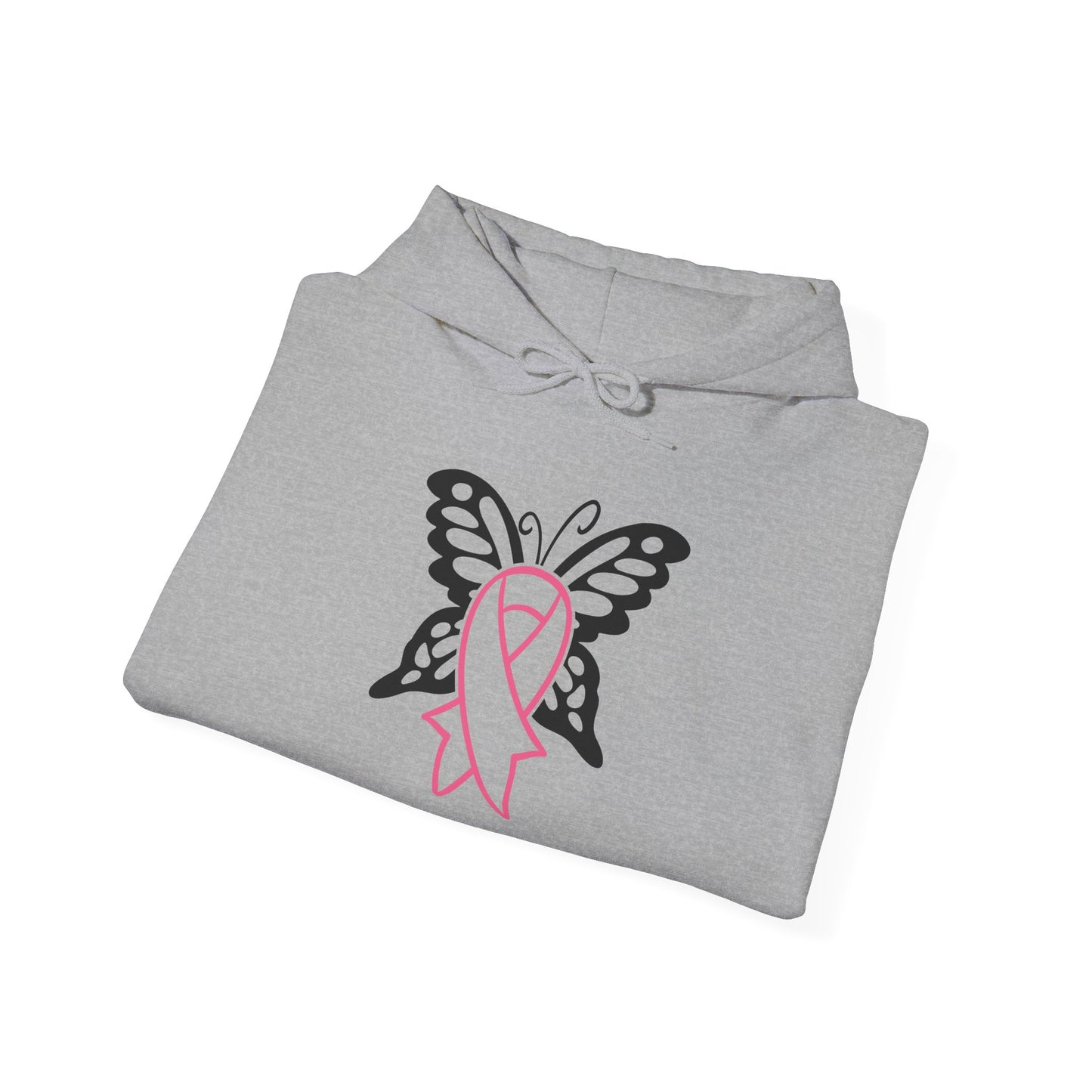 Butterfly Pink Support Ribbon Adult Heavy Blend™ Hoodie