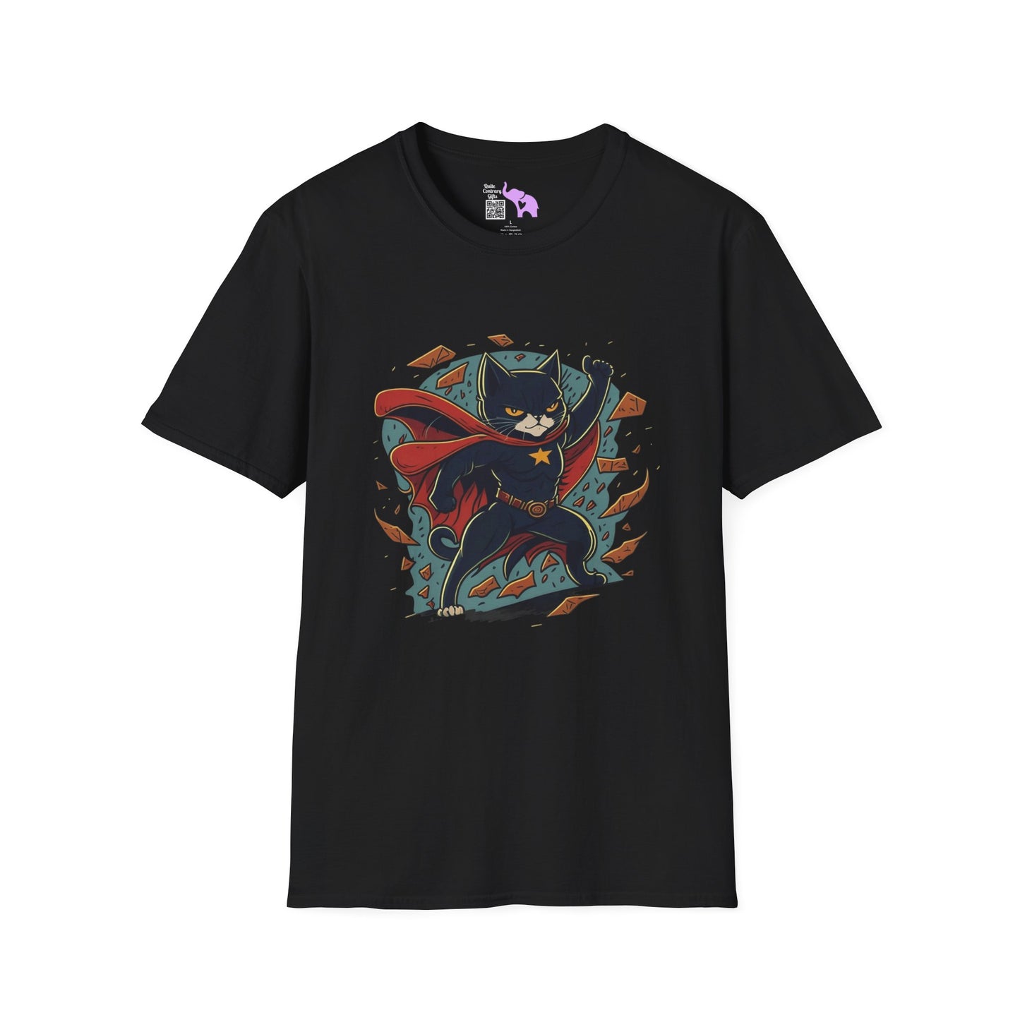 Superhero Cat Adult T-shirt