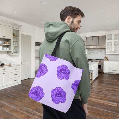 Lilac Mist Peonies Canvas Tote Bag