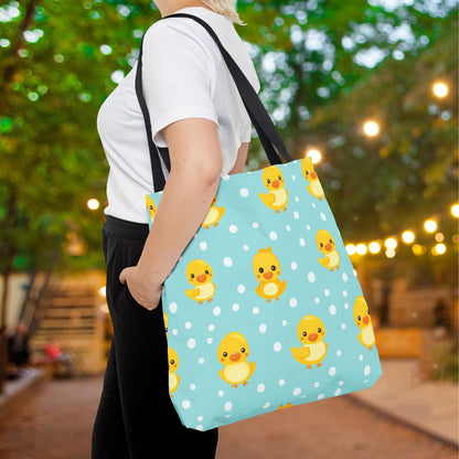 Ducky Dot Parade Canvas Tote Bag