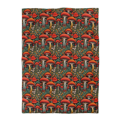 Mushroom Meadow Microfiber Duvet Cover
