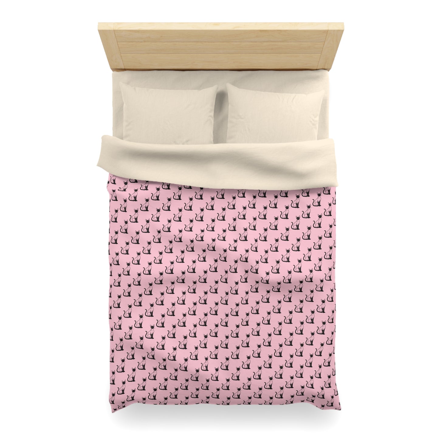 Siamese Charm – Pink Whisper Microfiber Duvet Cover