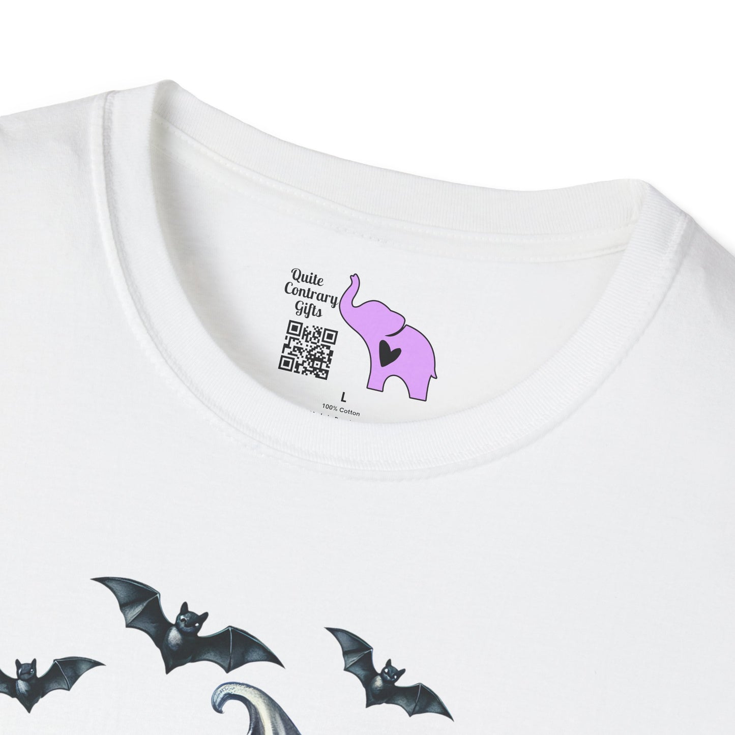 Cute Ice Cream Cone Skull w/Bats Adult T-shirt