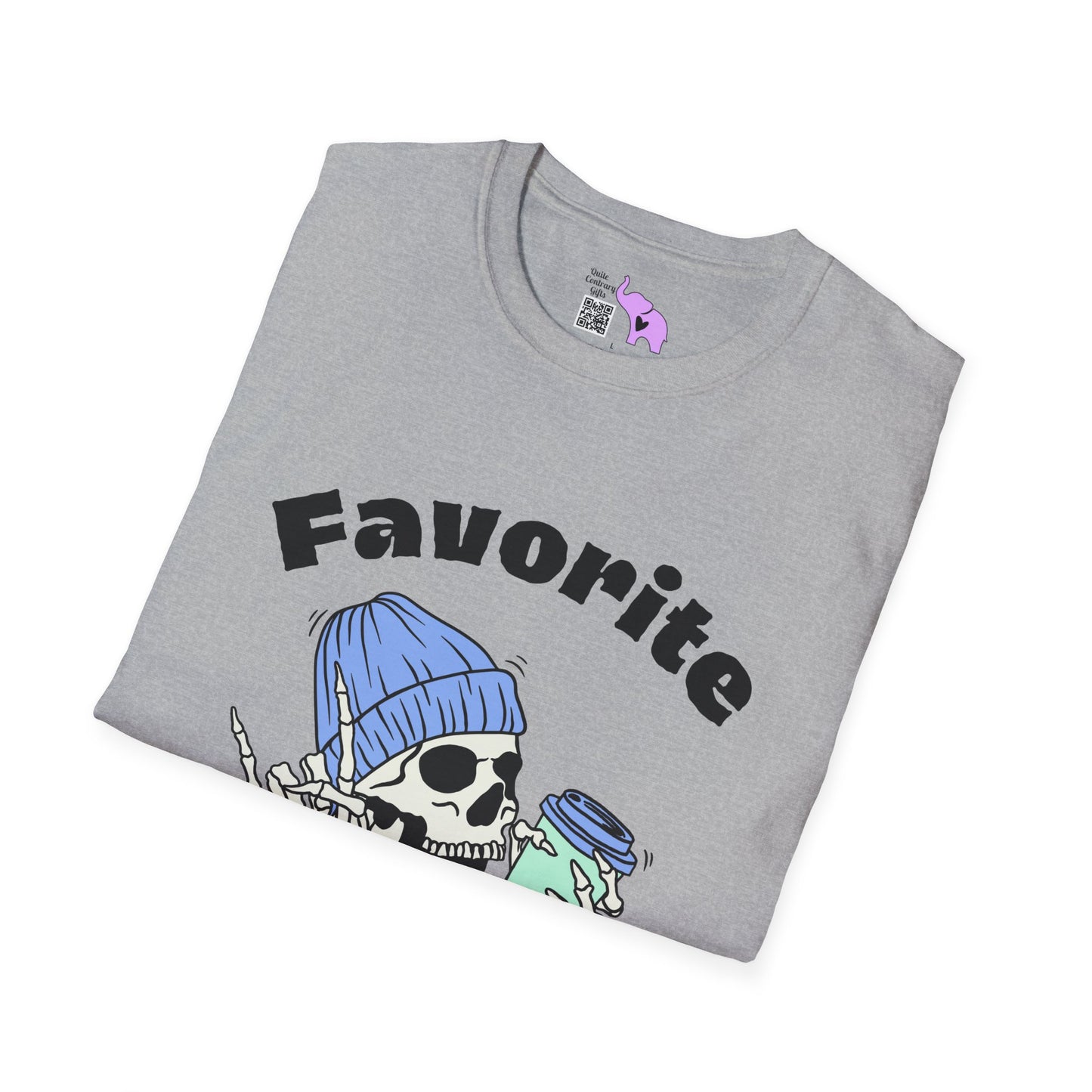 Favorite Auntie Skull Green/Blue Adult T-shirt