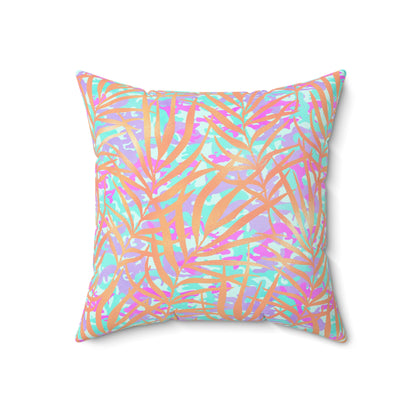 Tropical Sunset Palms Throw Pillow
