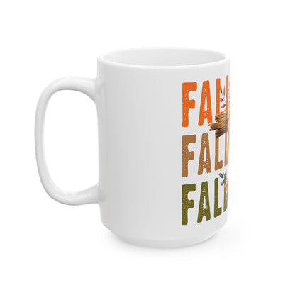 Fall Vibes Cross Ceramic Mug, (11oz, 15oz)