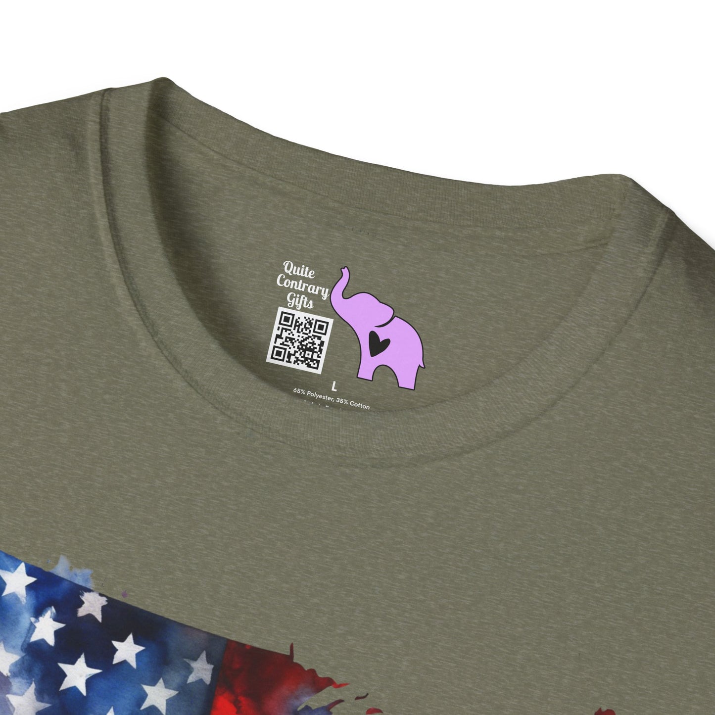 American-Shaped Flag Watercolor Adult T-Shirt